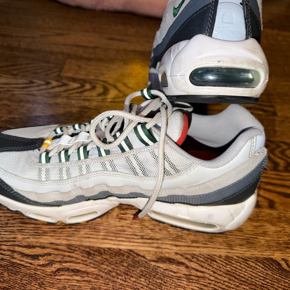 Nike Air Max 95 in White, Gray, and Green (Style DM0011-002